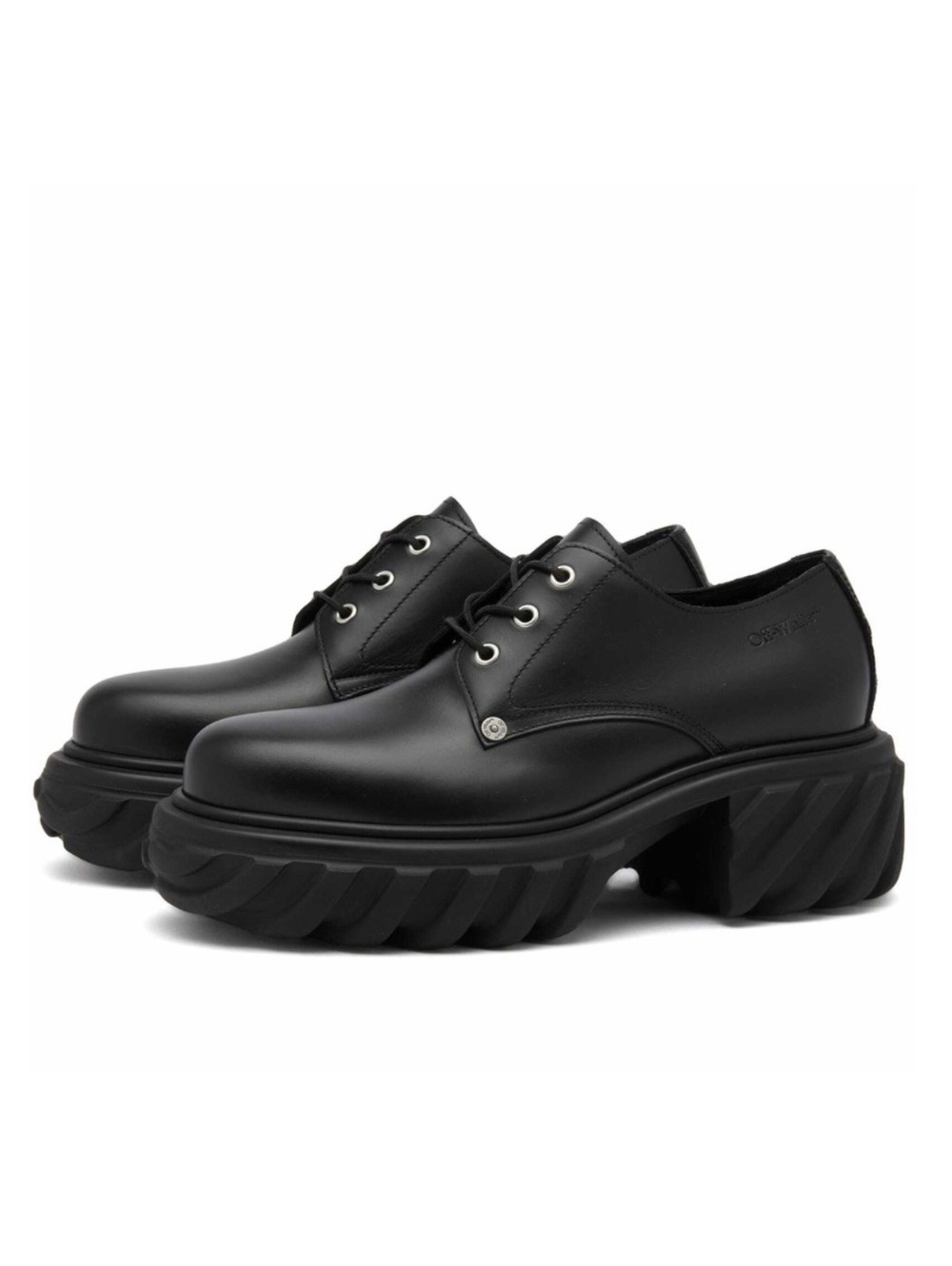 Off-White Men’s Exploration Derby Lug Sole Shoes in Black, NWT, Size 43
